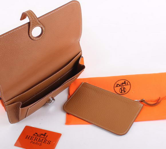 1:1 Quality Hermes Dogon Combined Wallets A508 Coffee Replica